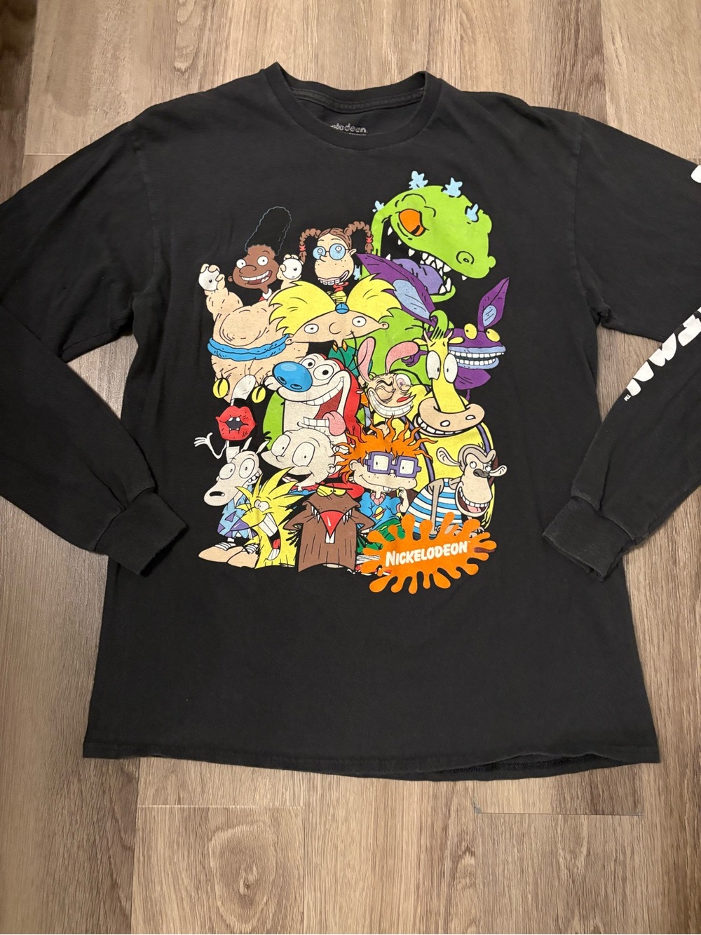 Nickelodeon Long Sleeve Tee Cartoon Character Collage